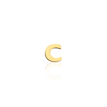 Mini Letter Sphere Chain Necklace (Gold)