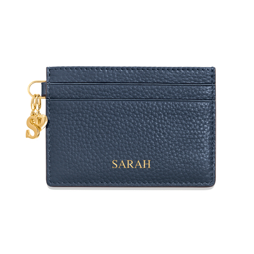Leather Card Holder (Navy)