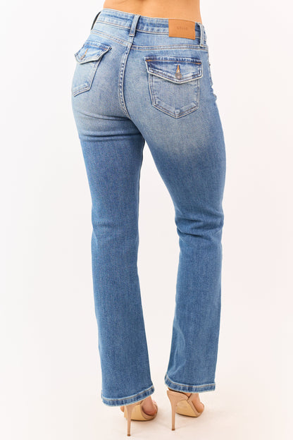 Cello Medium Wash Stretchy Bootcut Jeans