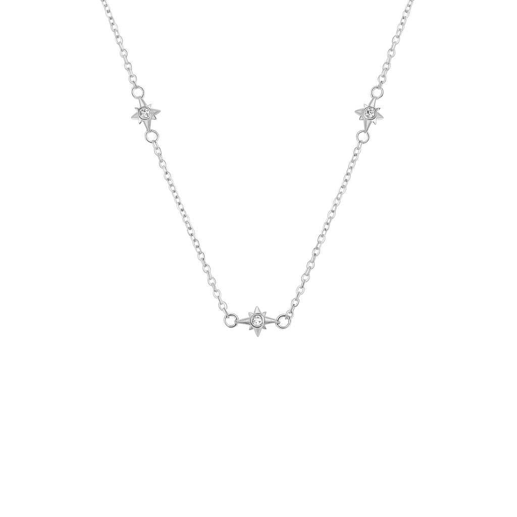 Mother of Pearl Cushion Necklace (Silver)