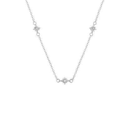 Mother of Pearl Cushion Necklace (Silver)