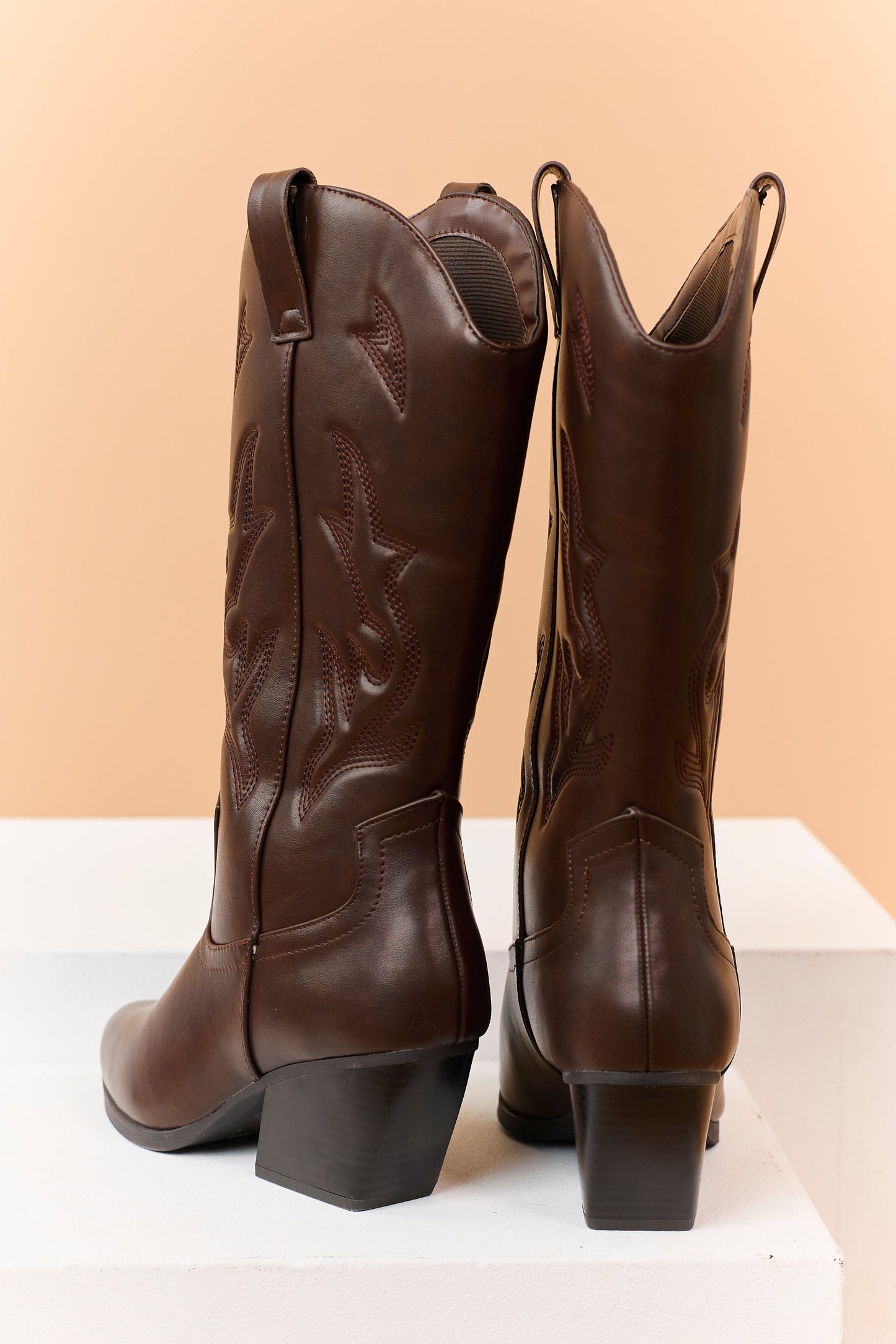 Chocolate Western Embroidered Cowboy Boots
