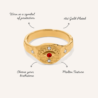 Evil Eye Signet Ring (Gold)