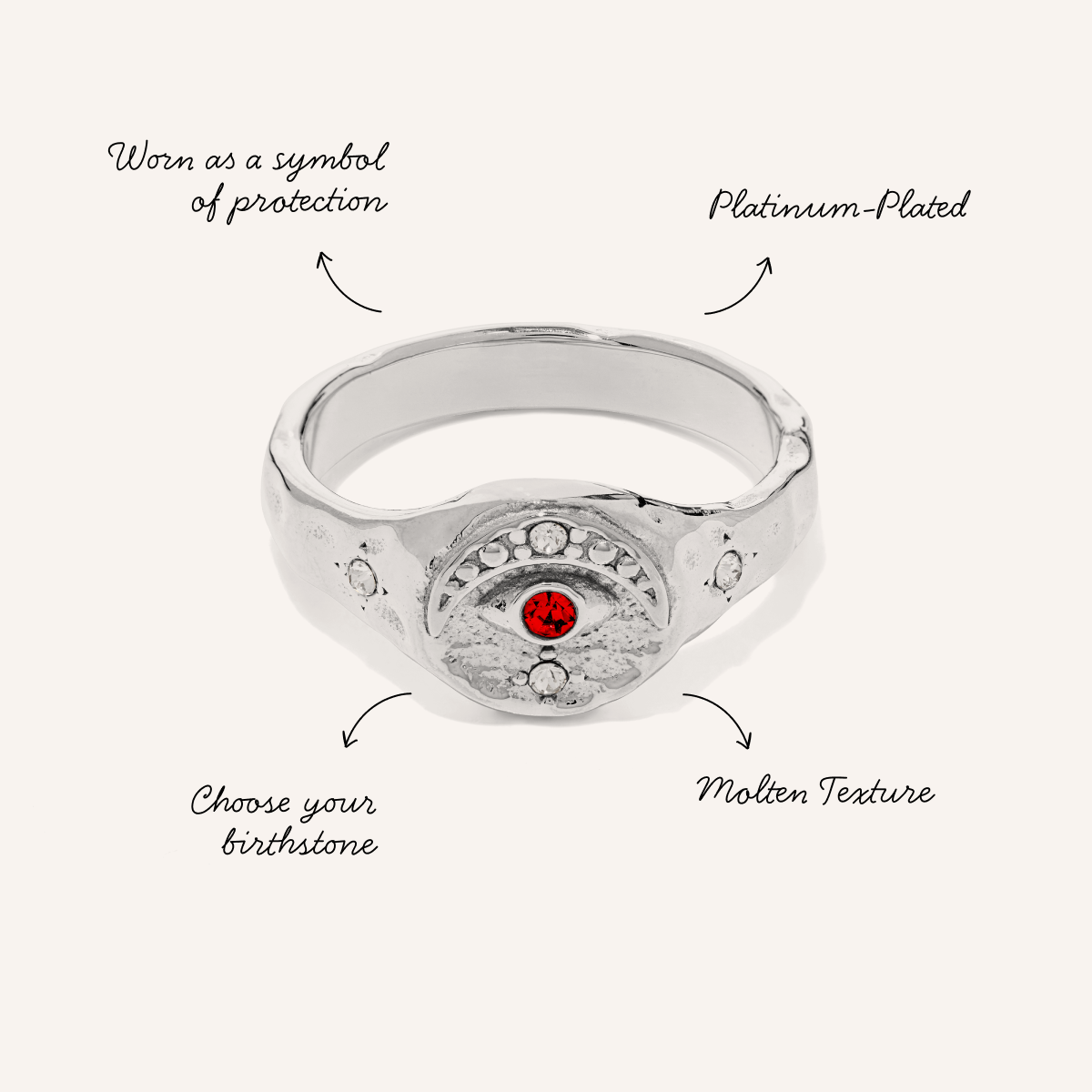 Evil Eye Signet Ring (Silver)