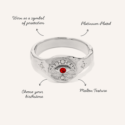 Evil Eye Signet Ring (Silver)