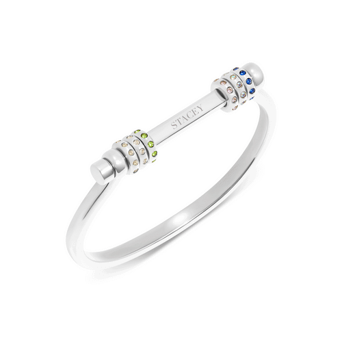 Personalised Confetti Charm Bangle (Silver)
