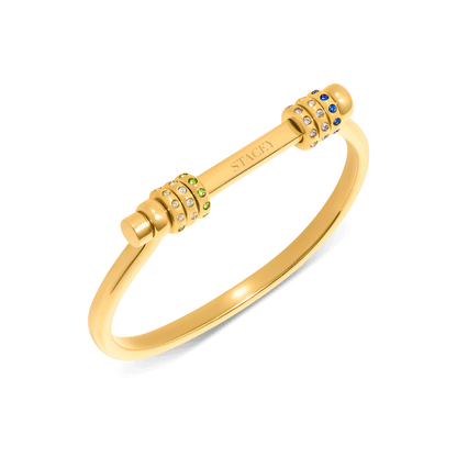 Personalised Confetti Charm Bangle (Gold)