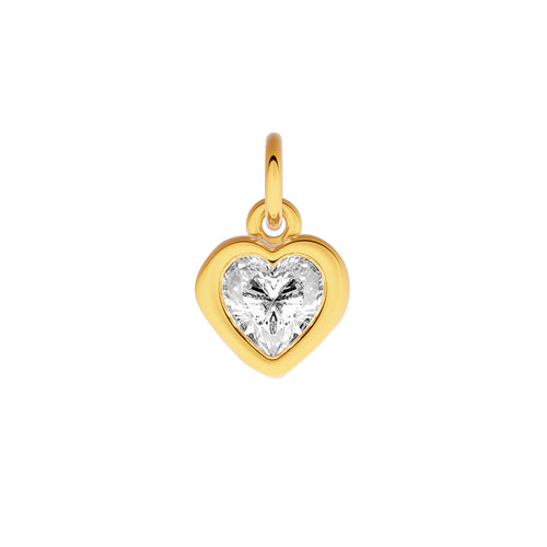 Made Mine Fine Charm - Crystal Heart (Gold)