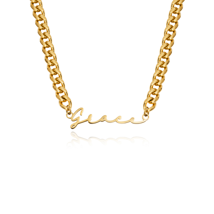 Signature Name Necklace - Gold