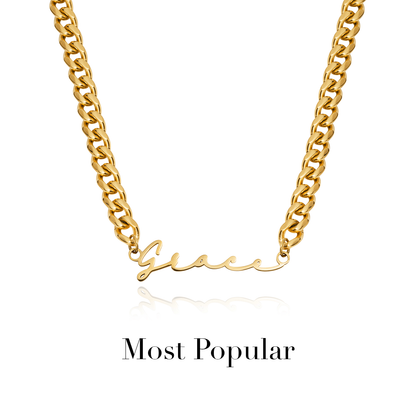 Signature Name Necklace - Gold