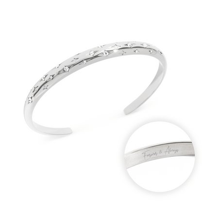 Custom Moon and Back Bangle (Silver)