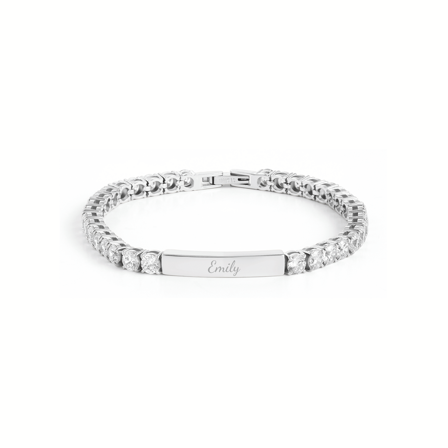 Custom Bar Tennis Bracelet (Silver)