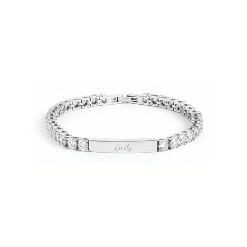 Custom Bar Tennis Bracelet (Silver)