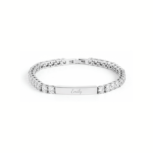 Custom Bar Tennis Bracelet (Silver)