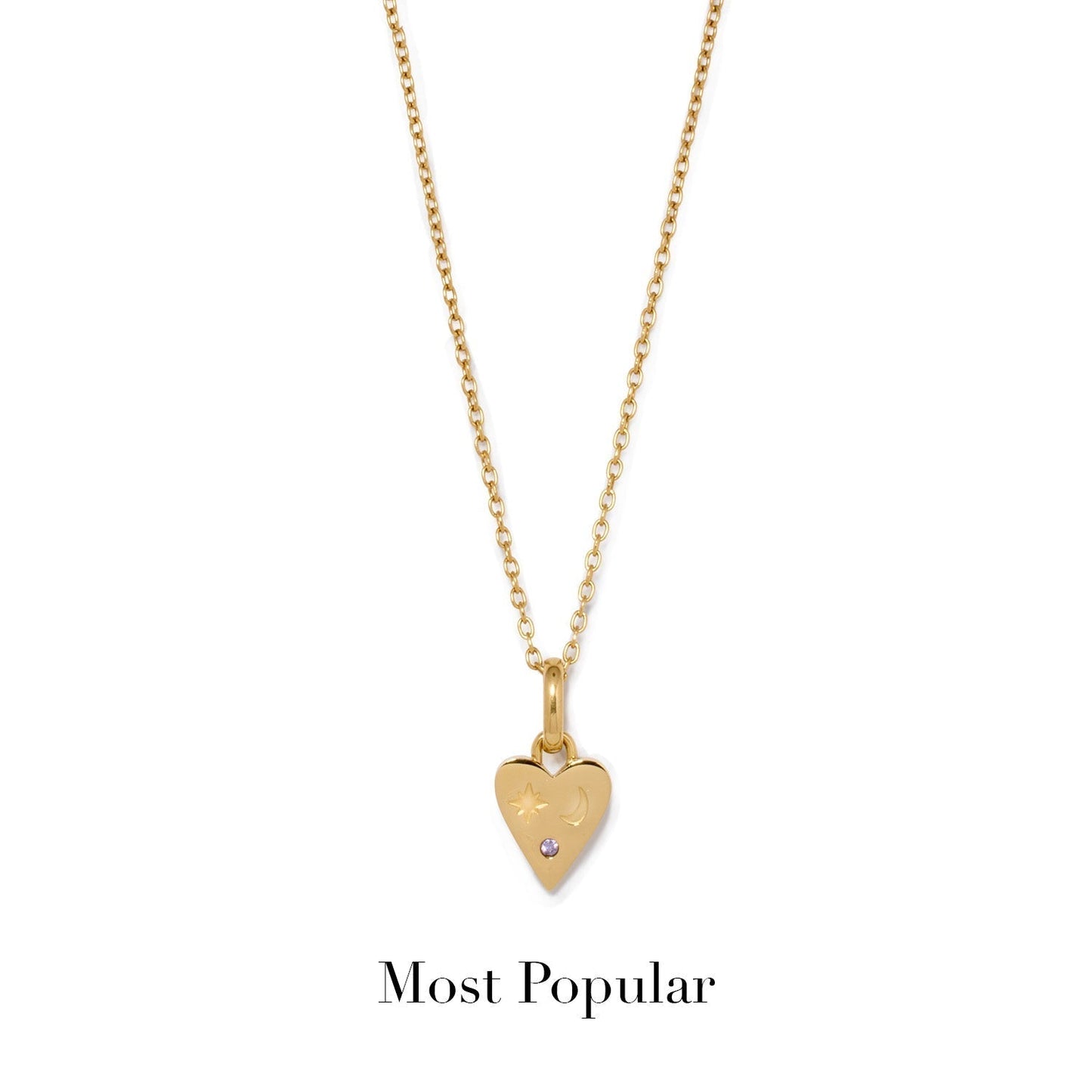 Custom Stamped Heart Pendant Necklace (Gold)