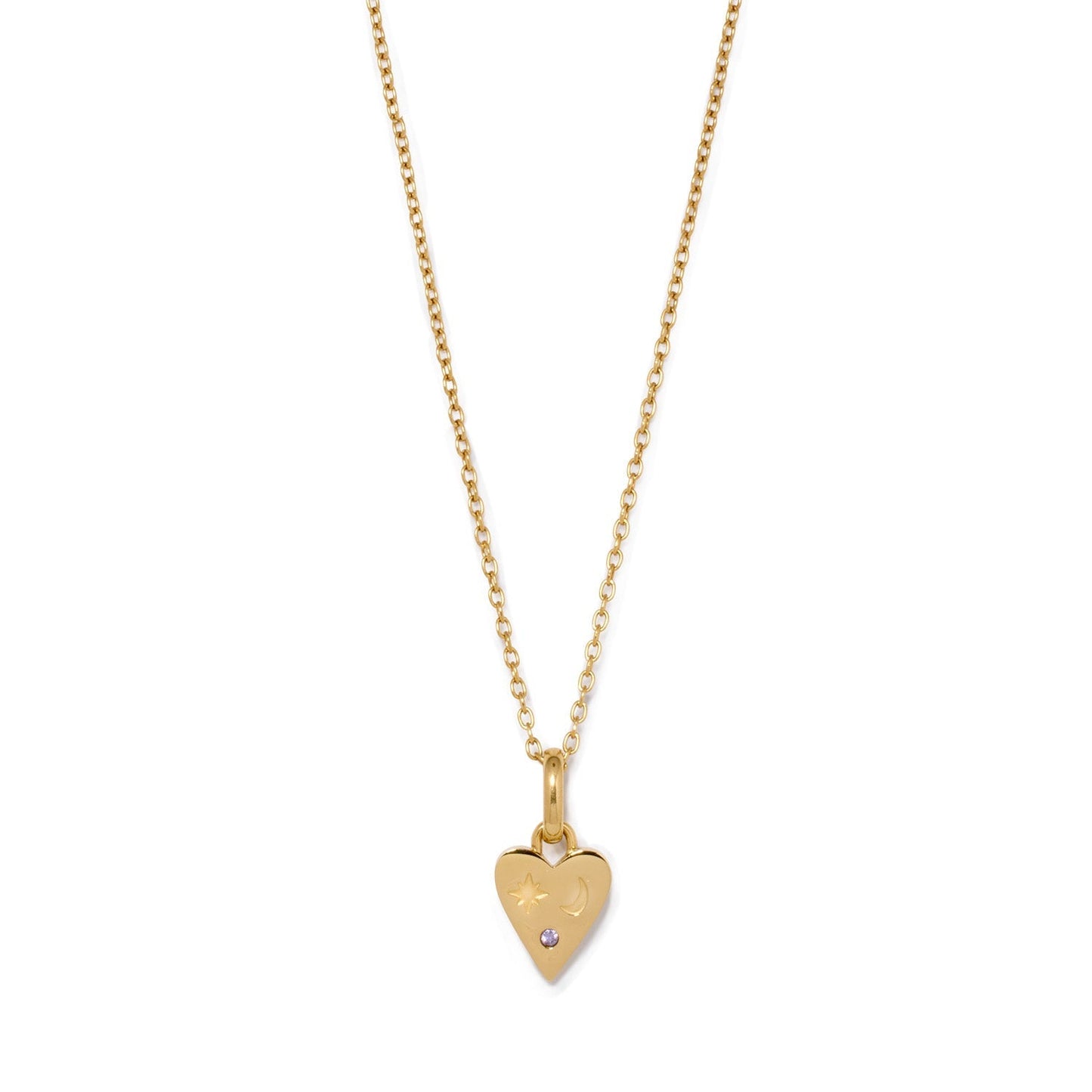 Custom Stamped Heart Pendant Necklace (Gold)