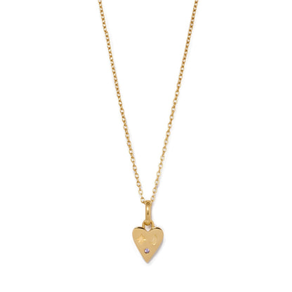 Custom Stamped Heart Pendant Necklace (Gold)