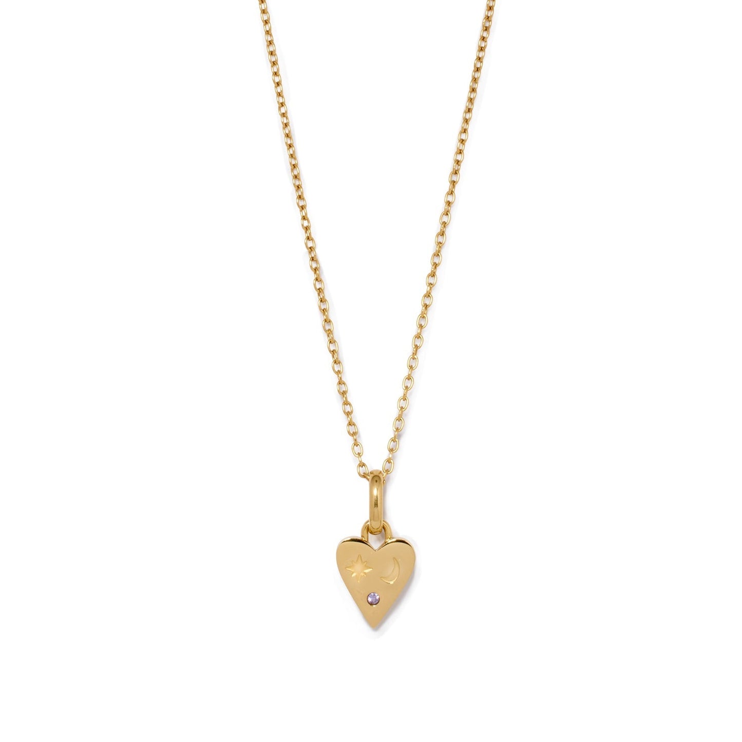 Custom Stamped Heart Pendant Necklace (Gold)