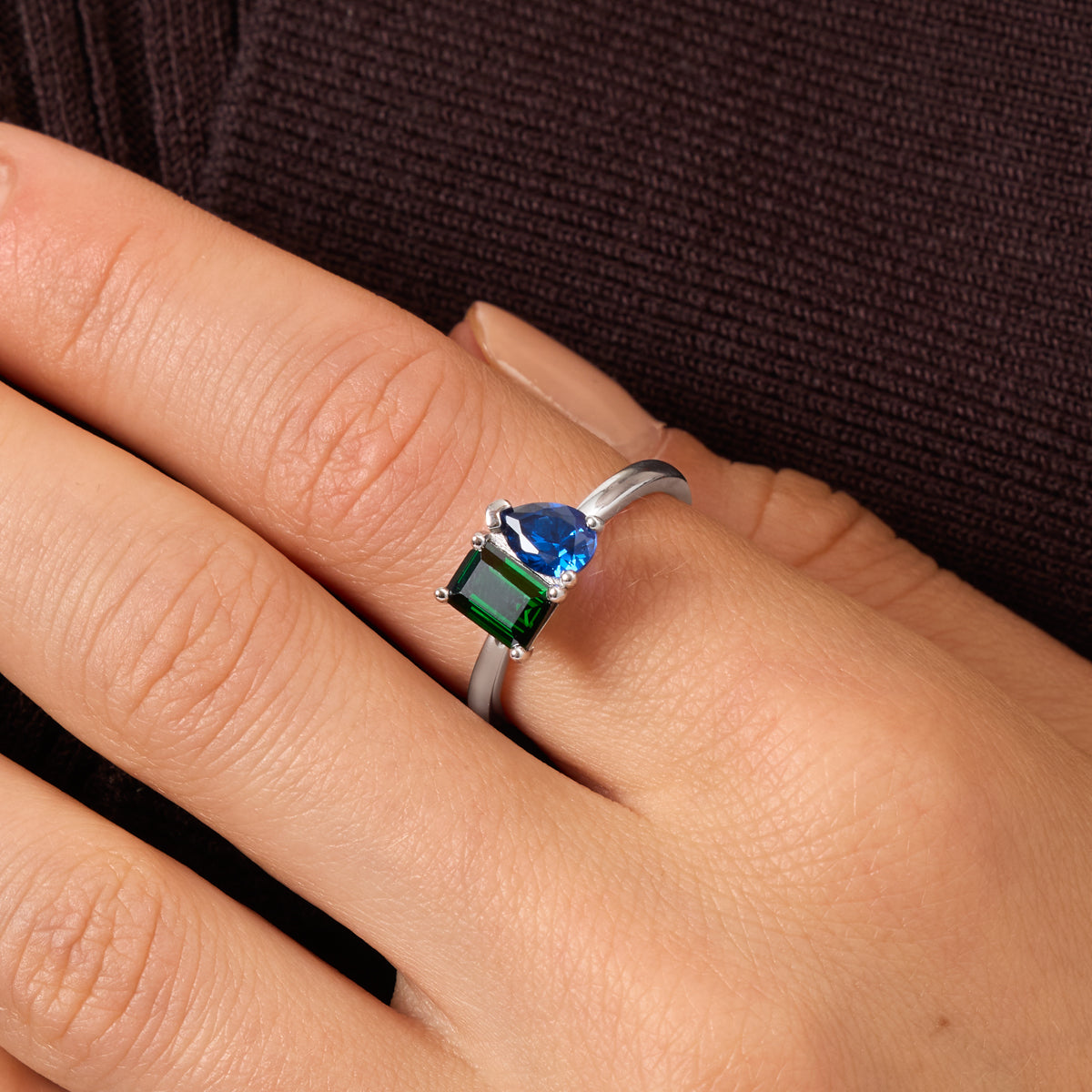 Custom Toi Et Moi Birthstone Legacy Ring (Silver)