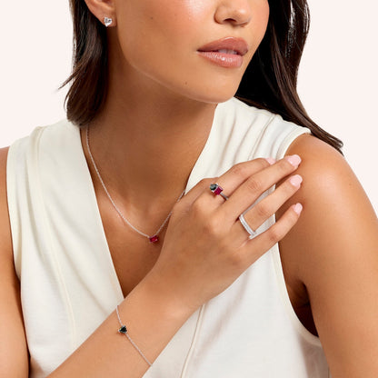 Custom Toi Et Moi Birthstone Legacy Ring (Silver)
