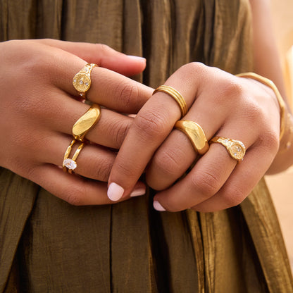 Evil Eye Signet Ring (Gold)