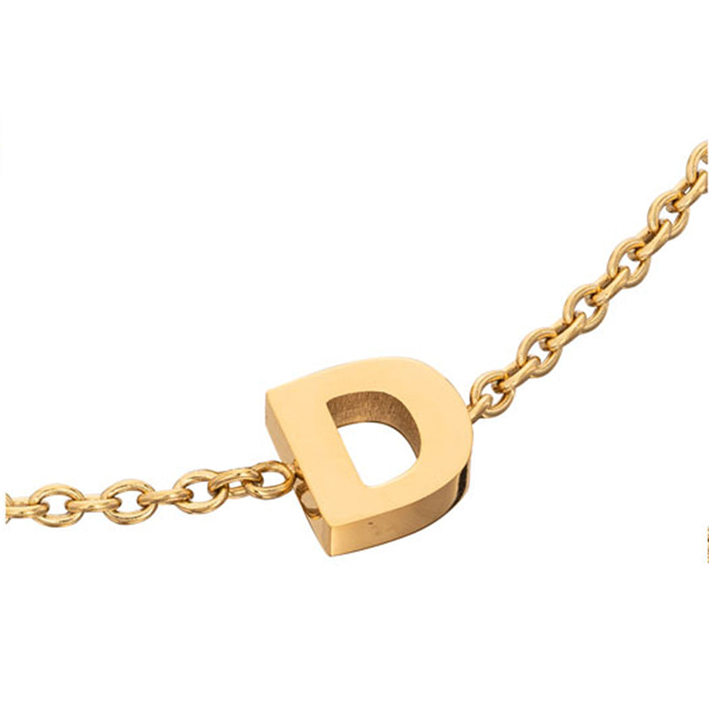 Birthstone & Made Mine Letter Bracelet (Gold)