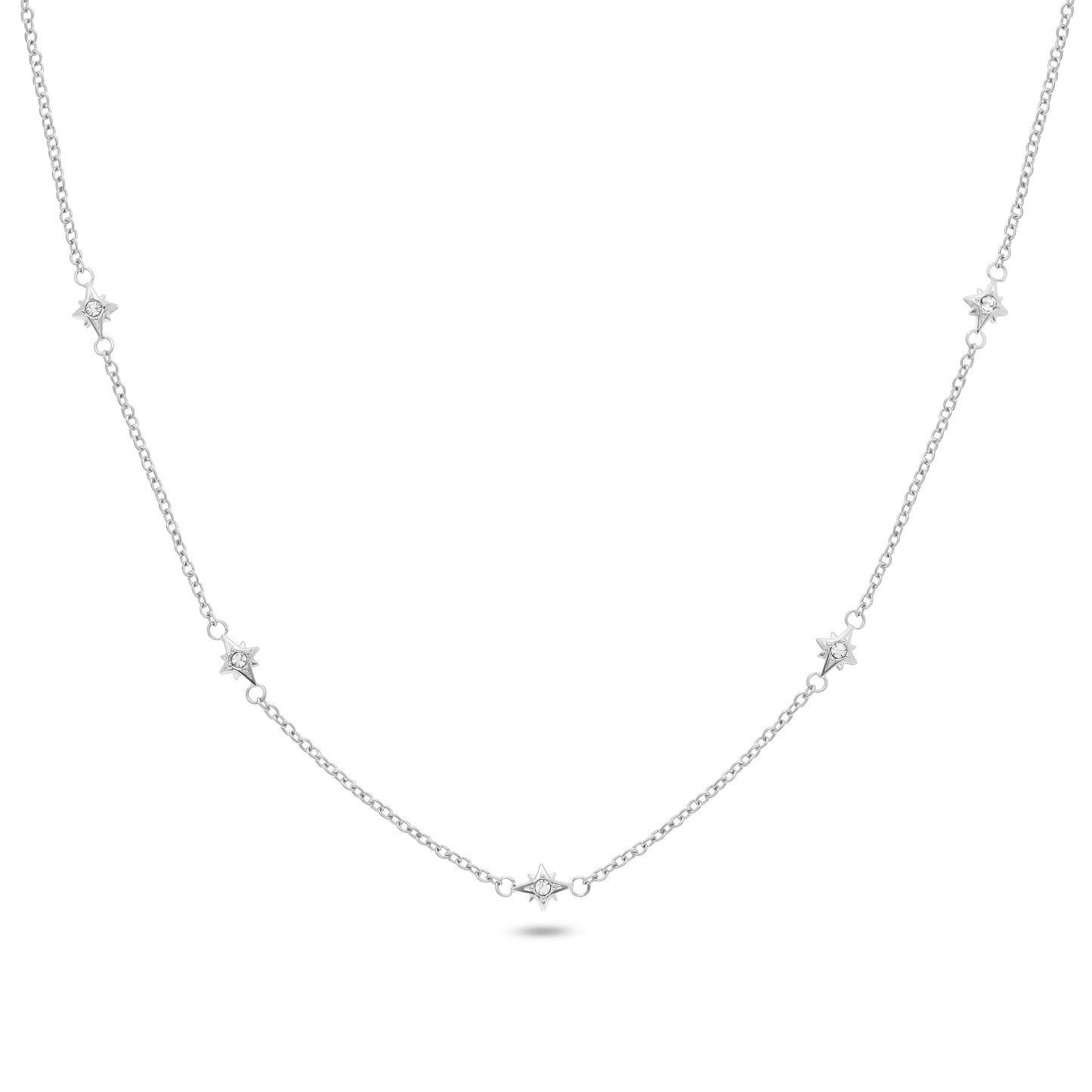 Mother of Pearl Cushion Necklace (Silver)