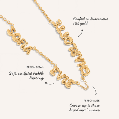 Bubble Name Necklace (Gold)