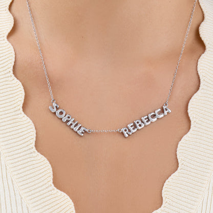 Bubble Name Necklace (Silver)