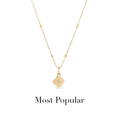 Mother of Pearl Clover Necklace (Gold)
