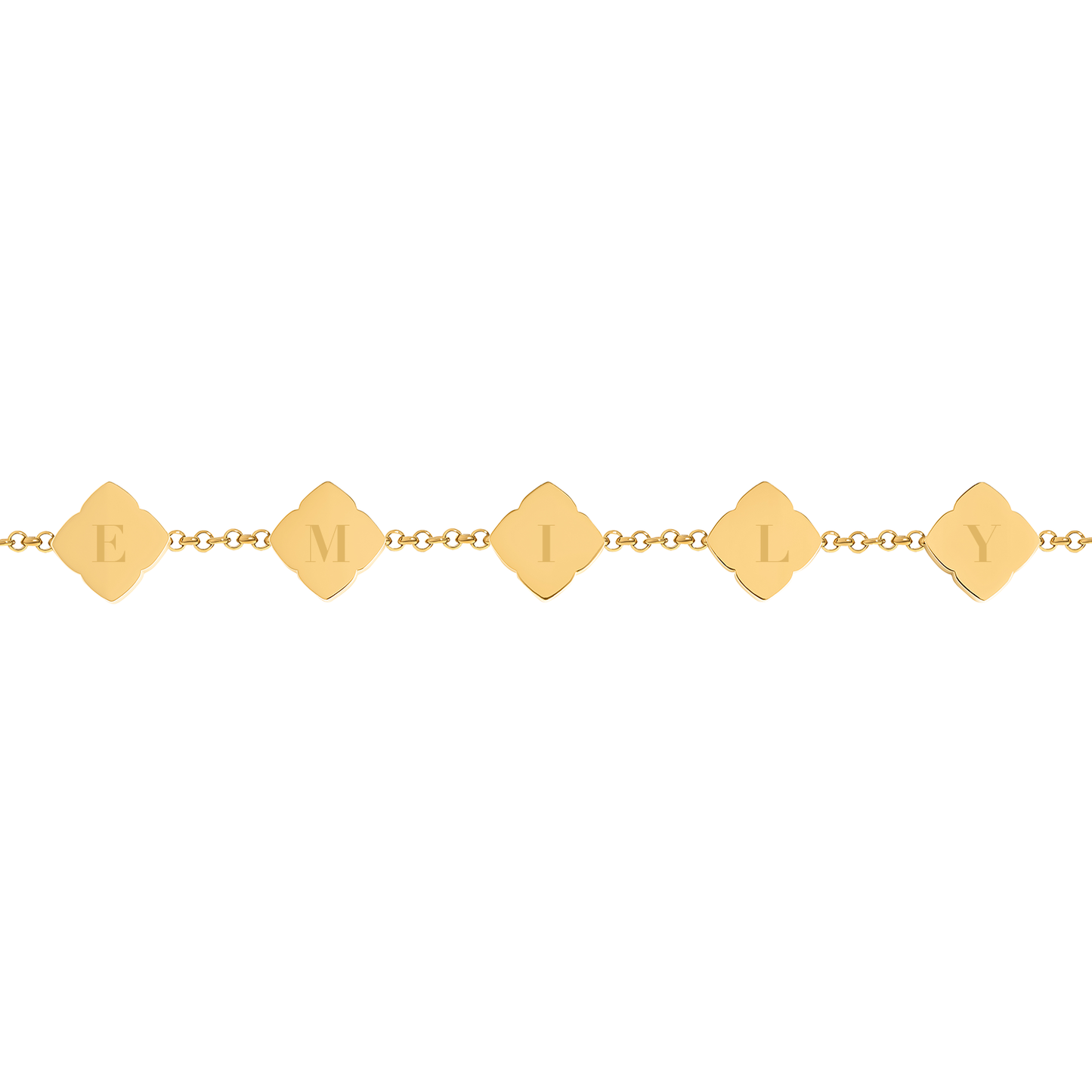 Blue Lace Agate Clover Bracelet (Gold) - TEST