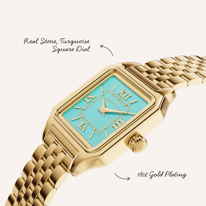 Essence 23mm Turquoise Watch (Gold)