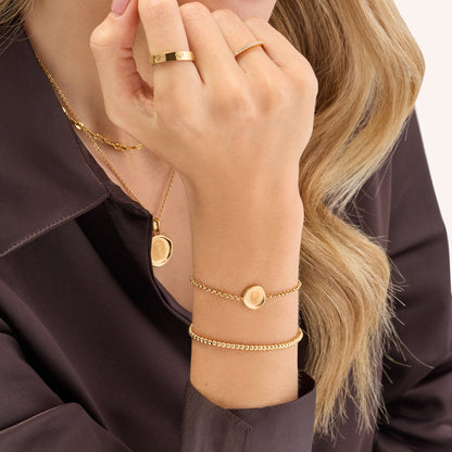 Coin Fingerprint Bracelet (Gold)