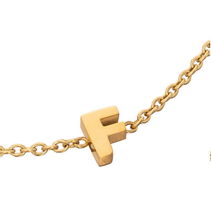 Birthstone & Made Mine Letter Bracelet (Gold)