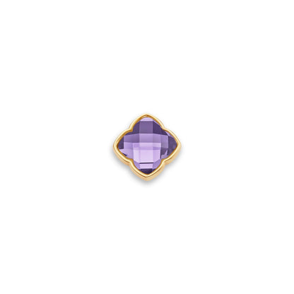 Faceted Birthstone Clover Pendant (Gold)