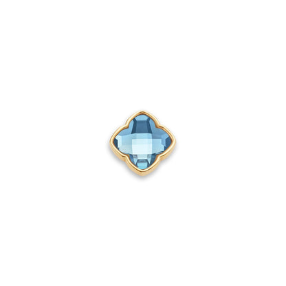 Faceted Birthstone Clover Pendant (Gold)
