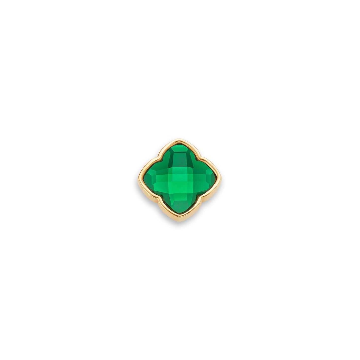 Faceted Birthstone Clover Pendant (Gold)