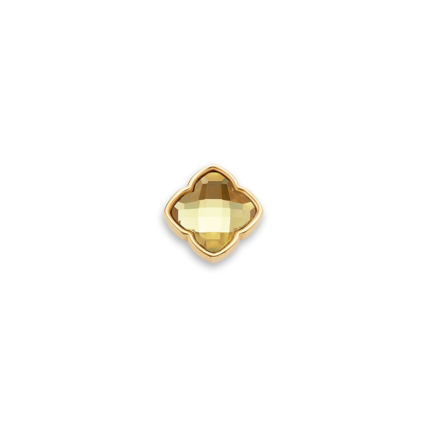 Faceted Birthstone Clover Pendant (Gold)