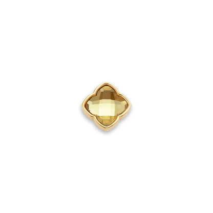 Faceted Birthstone Clover Pendant (Gold)