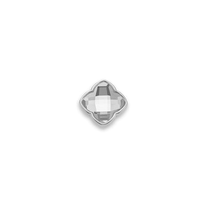 Faceted Birthstone Clover Pendant (Silver)