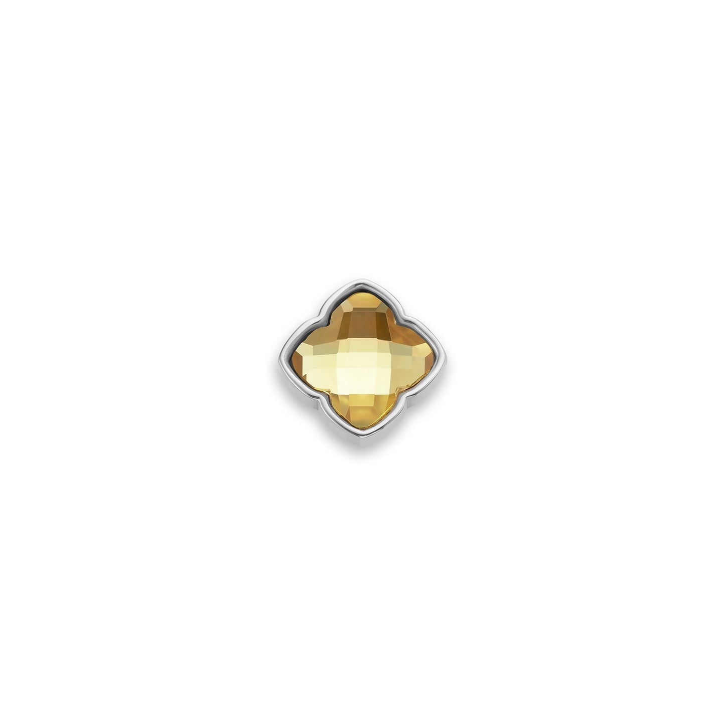 Faceted Birthstone Clover Pendant (Silver)