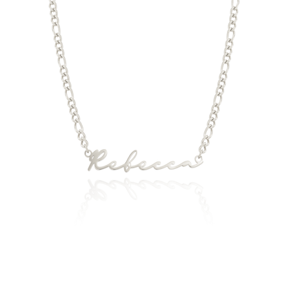 Matching 'Mini & Me' Signature Name Necklace Set (Silver)