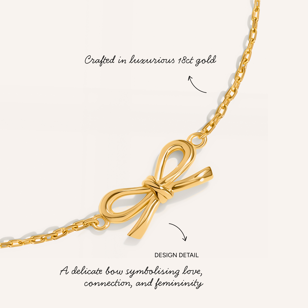 Fine Bow Bracelet (Gold)