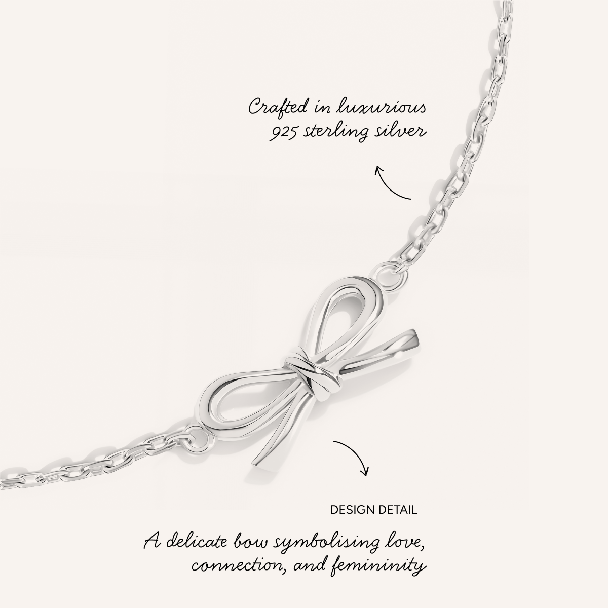 Fine Bow Bracelet (Silver)
