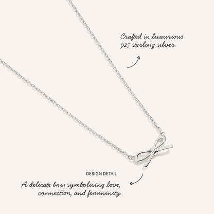 Fine Bow Necklace (Silver)