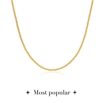 Fingerprint Moon & Star Tag Necklace (Gold)