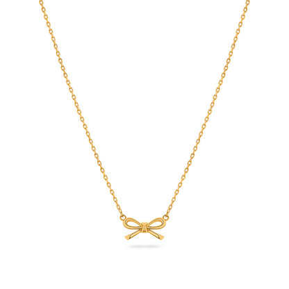 Fine Bow Necklace (Gold)