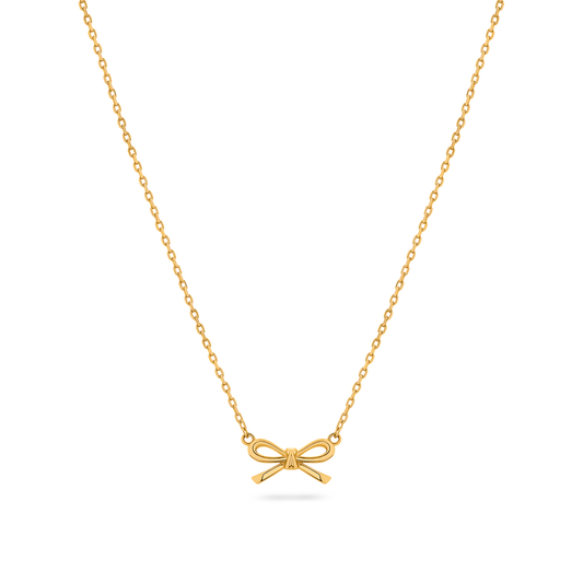 Fine Bow Necklace (Gold)