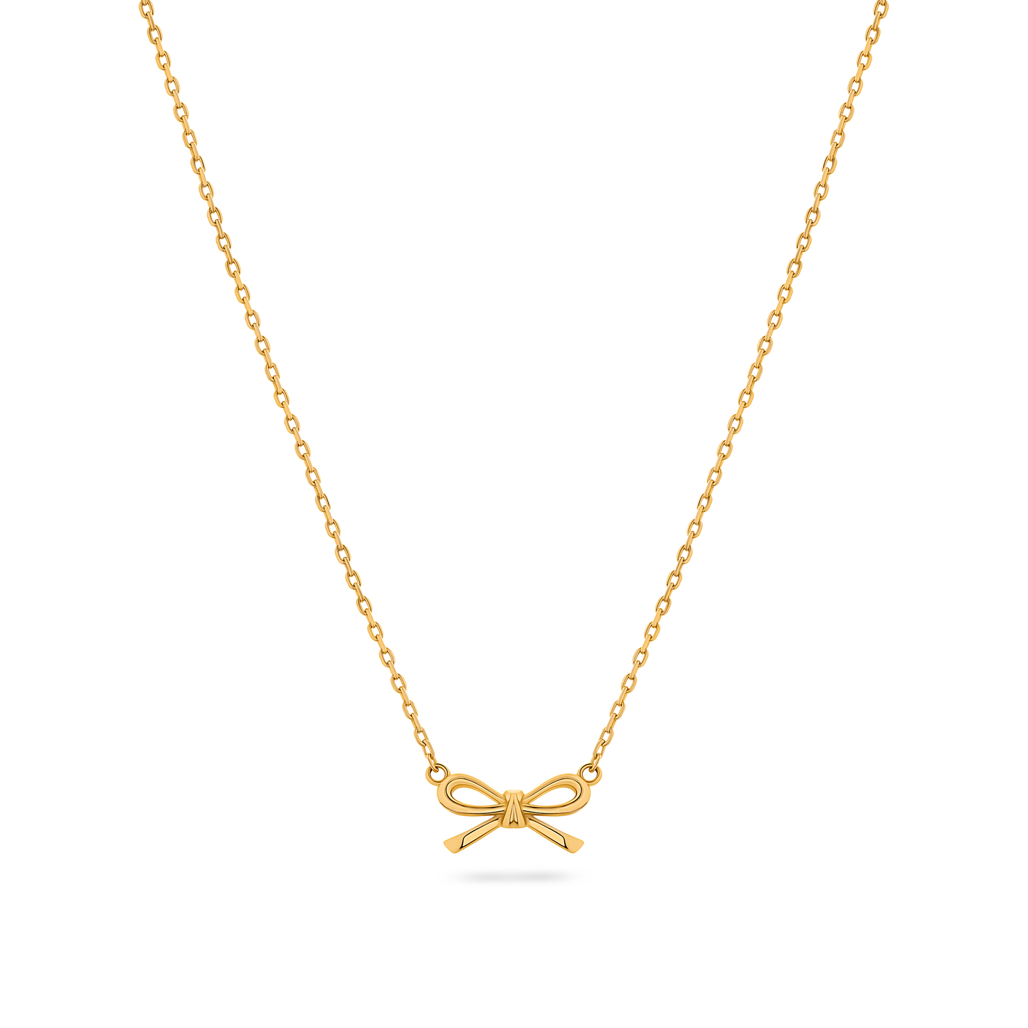 Fine Bow Necklace (Gold)
