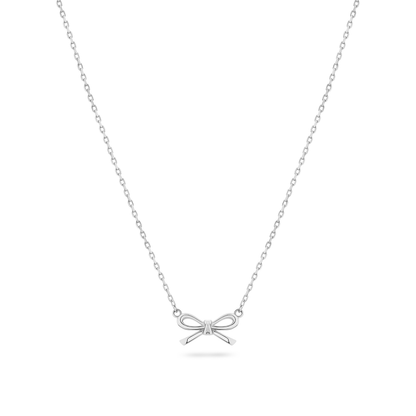Fine Bow Necklace (Silver)